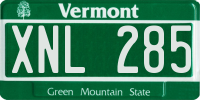 VT license plate XNL285