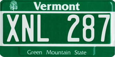 VT license plate XNL287