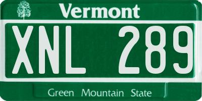 VT license plate XNL289