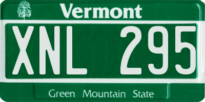 VT license plate XNL295