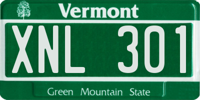VT license plate XNL301