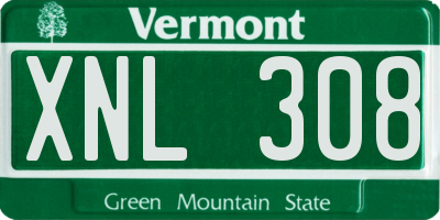VT license plate XNL308