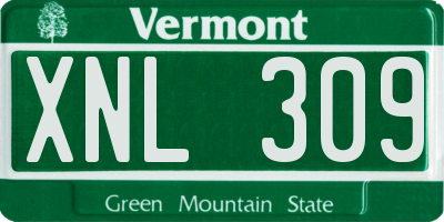 VT license plate XNL309