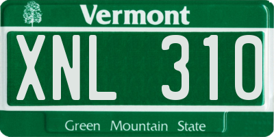 VT license plate XNL310