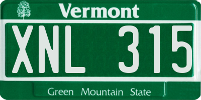VT license plate XNL315
