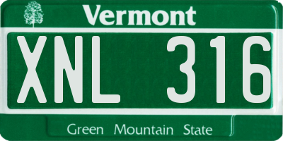 VT license plate XNL316