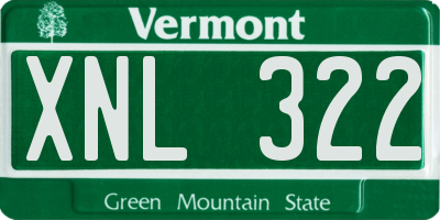 VT license plate XNL322