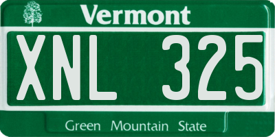 VT license plate XNL325