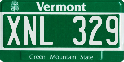 VT license plate XNL329