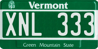 VT license plate XNL333