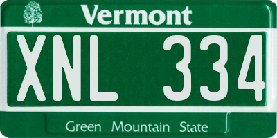 VT license plate XNL334