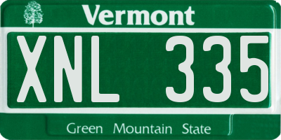 VT license plate XNL335