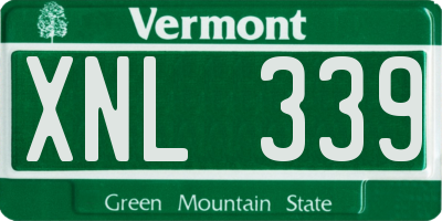 VT license plate XNL339