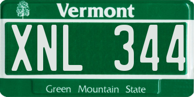 VT license plate XNL344