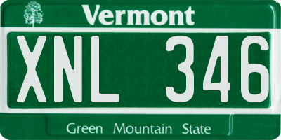 VT license plate XNL346