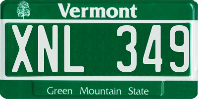 VT license plate XNL349