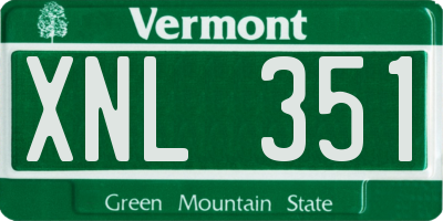 VT license plate XNL351