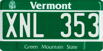 VT license plate XNL353