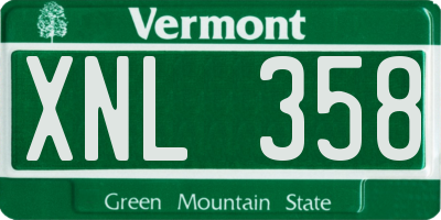 VT license plate XNL358