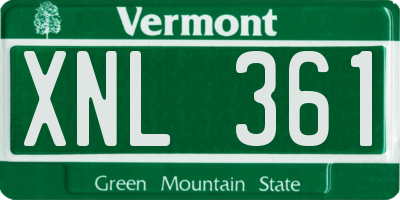 VT license plate XNL361