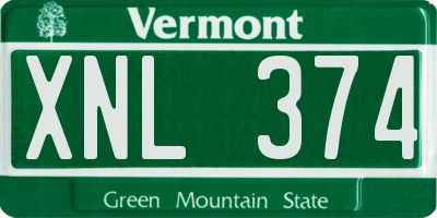 VT license plate XNL374
