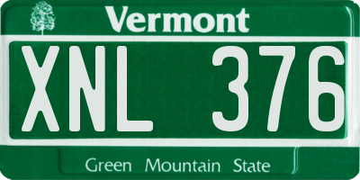 VT license plate XNL376