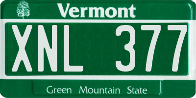 VT license plate XNL377