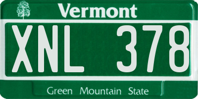 VT license plate XNL378