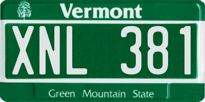 VT license plate XNL381