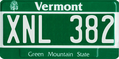 VT license plate XNL382