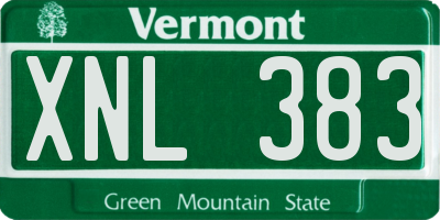 VT license plate XNL383