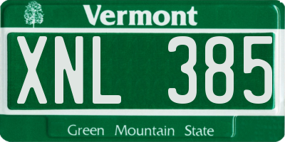 VT license plate XNL385