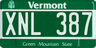 VT license plate XNL387