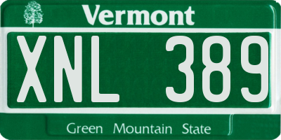 VT license plate XNL389