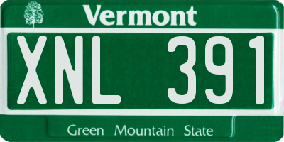 VT license plate XNL391
