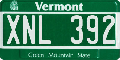 VT license plate XNL392