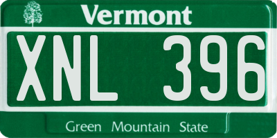 VT license plate XNL396