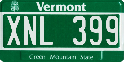 VT license plate XNL399