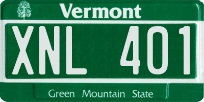 VT license plate XNL401