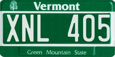 VT license plate XNL405