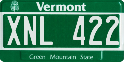 VT license plate XNL422
