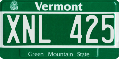 VT license plate XNL425