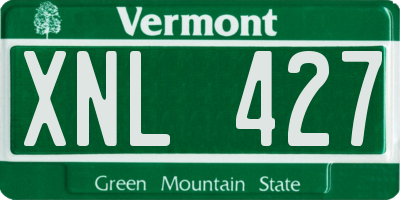 VT license plate XNL427