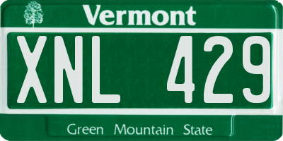 VT license plate XNL429