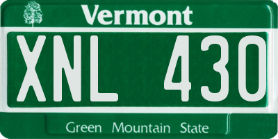 VT license plate XNL430