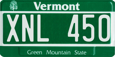 VT license plate XNL450