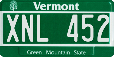 VT license plate XNL452
