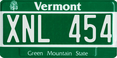 VT license plate XNL454