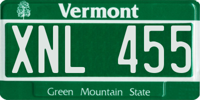 VT license plate XNL455