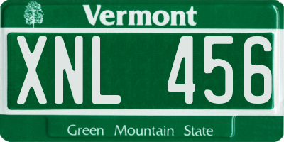 VT license plate XNL456